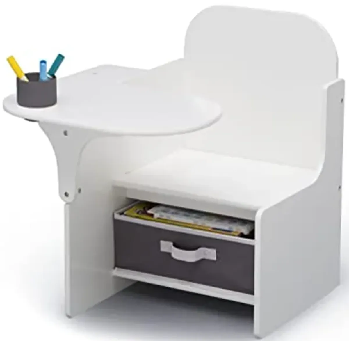 Delta Children MySize Chair Desk With Storage Bin, Bianca White