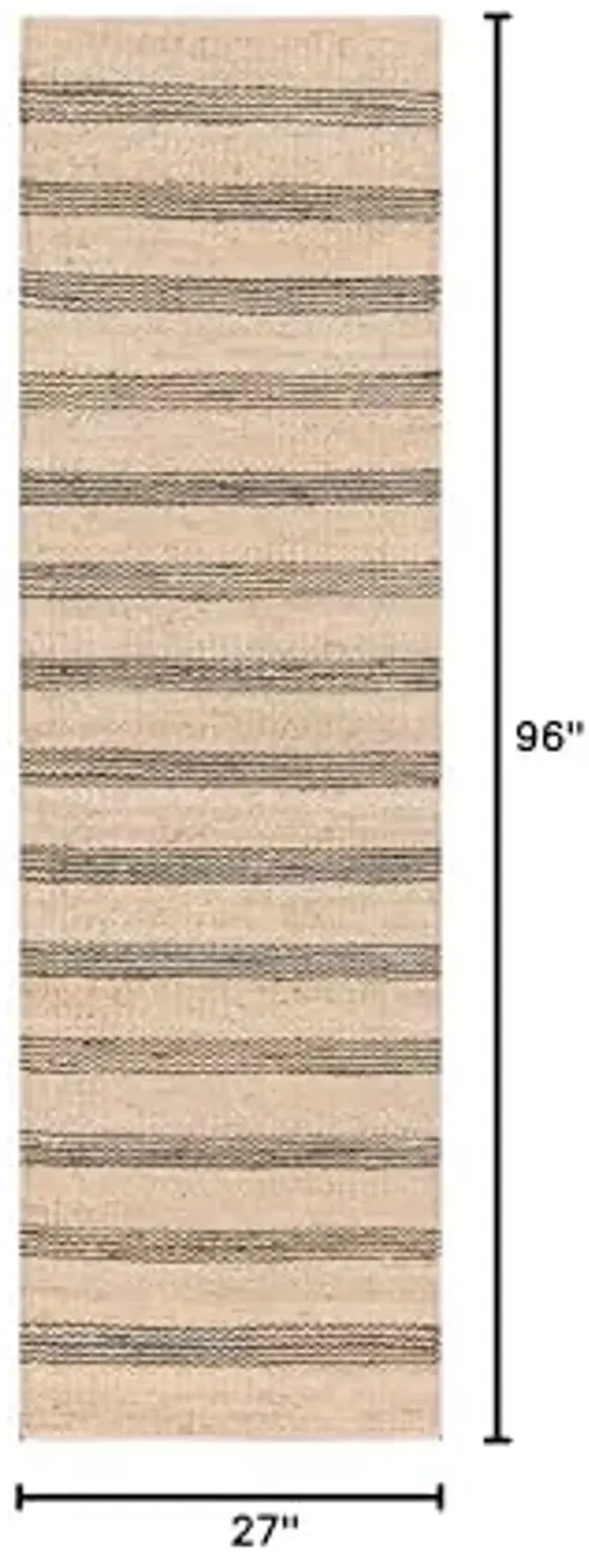 Novogratz by Momeni MONTAMTK-2CHR2380 Montauk 100% Jute Hand Woven Indoor Area Rug 2'3" x 8'0" Runner Charcoal Grey