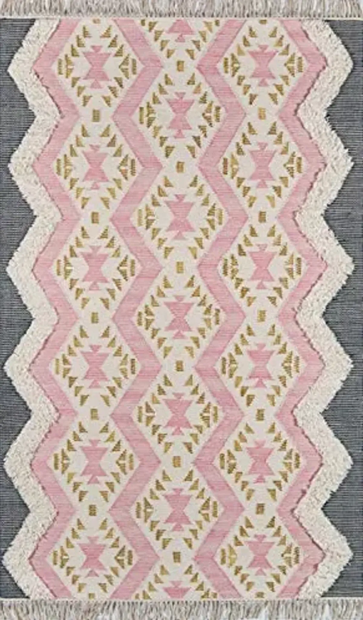 Novogratz by Momeni Rugs Indio 100% Wool Hand Made Contemporary Area Rug, 3' X 5', Pink (INDIOIND-1PNK3050)