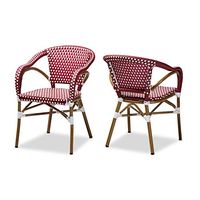 Baxton Studio Dining Chairs, One Size, Red/White