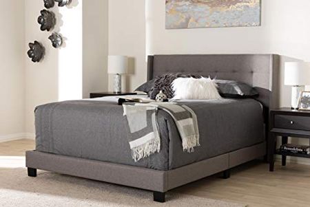 Baxton Studio Beds (Box Spring Required), Full, Grey