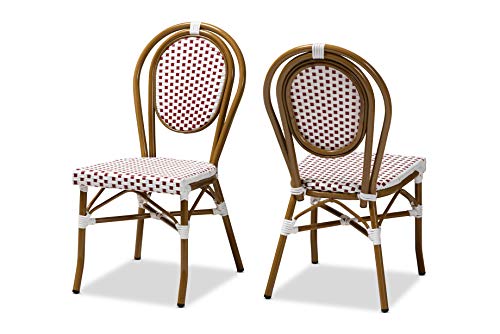 Baxton Studio Dining Chairs, One Size, Red/White