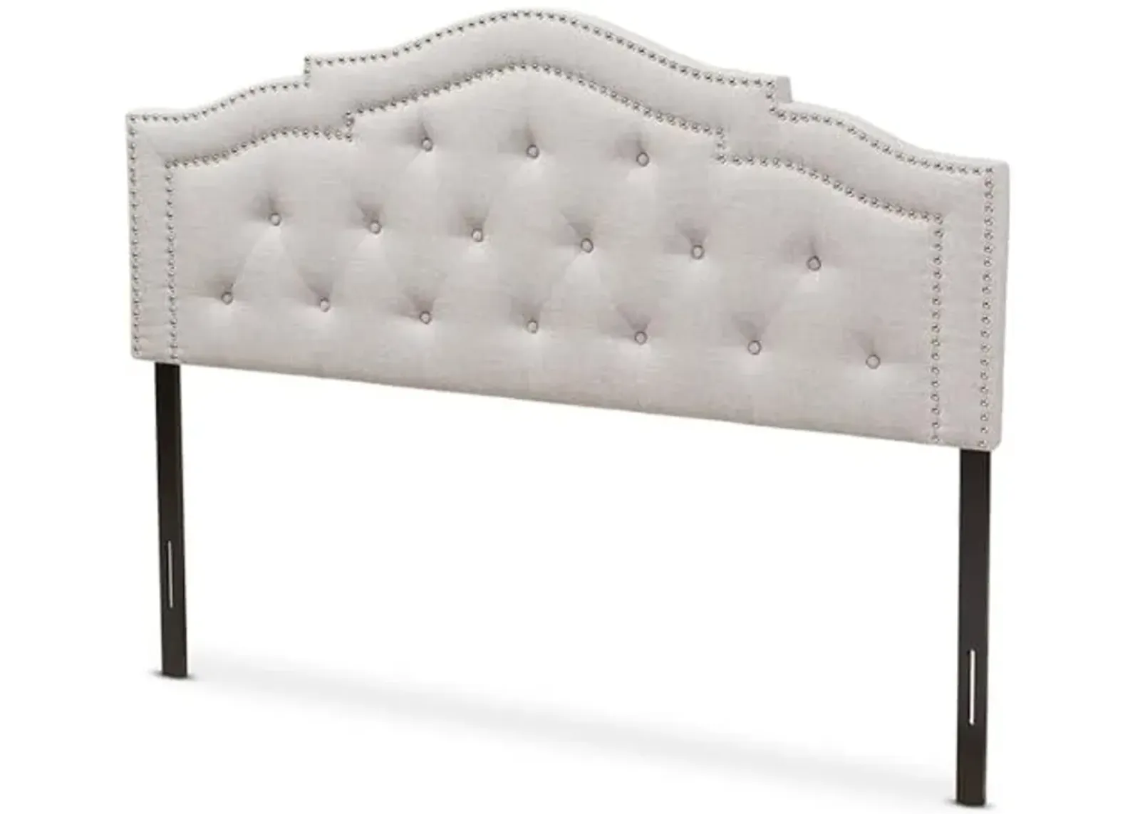 Baxton Studio Edith Tufted Queen Panel Headboard in Grayish Beige Fabric