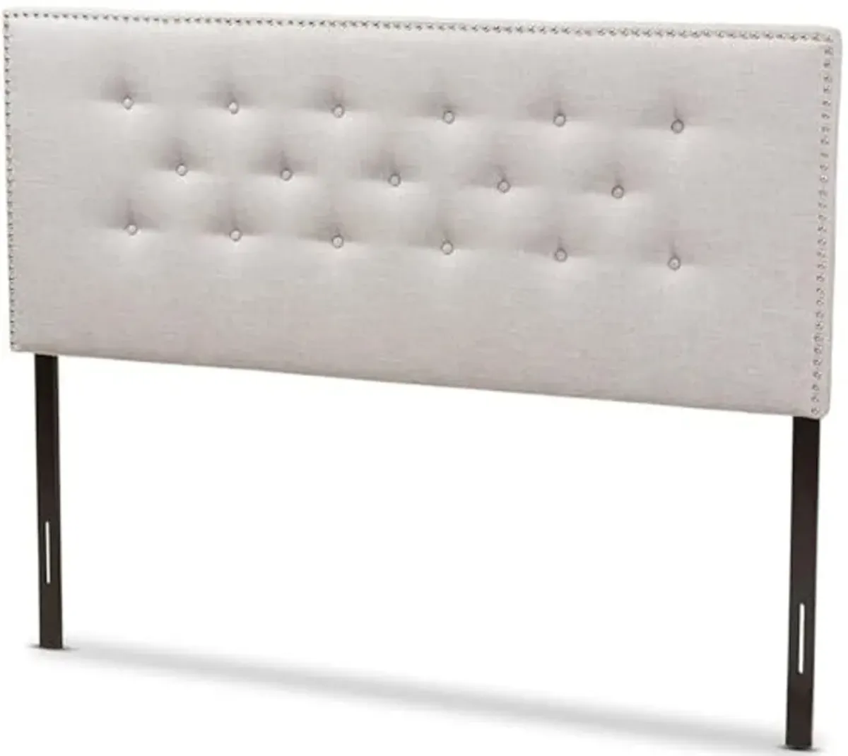 Baxton Studio Windsor Tufted Full Panel Headboard in Grayish Beige