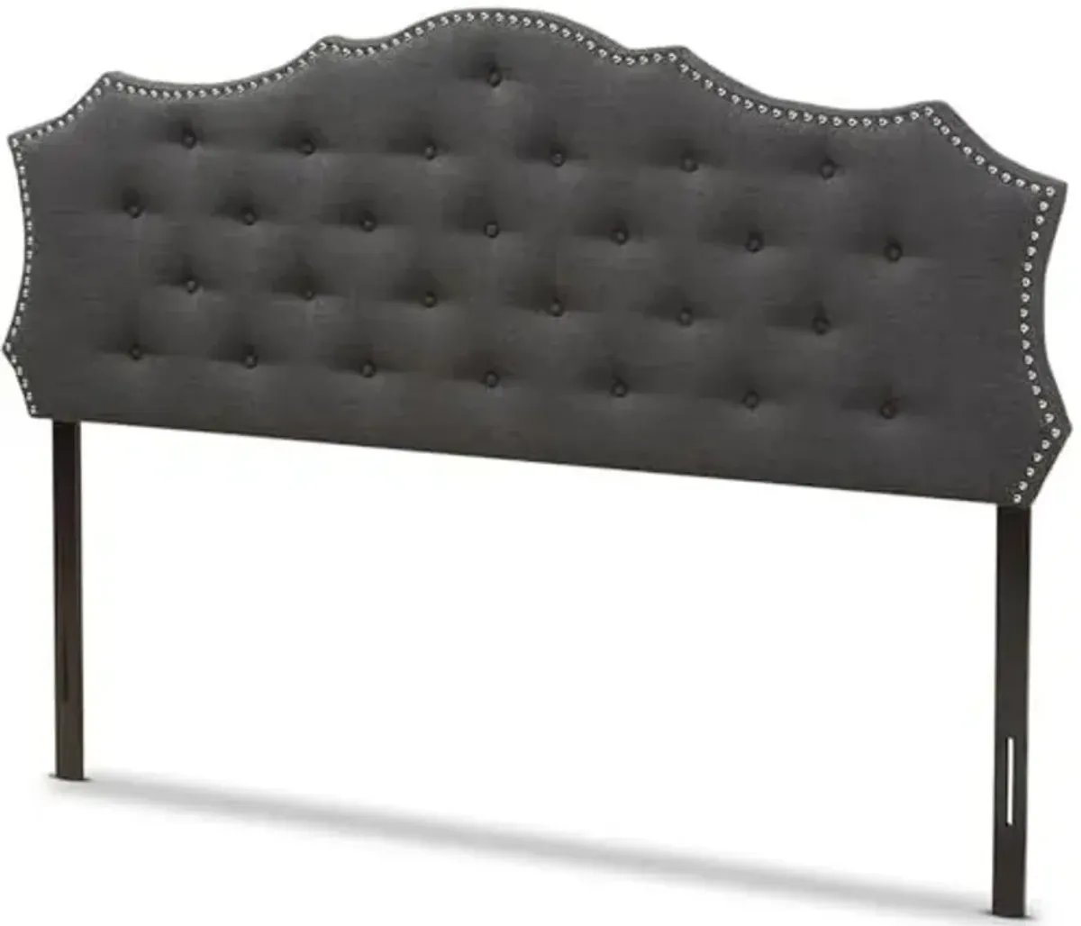 Baxton Studio Aurora Tufted King Panel Headboard in Dark Gray