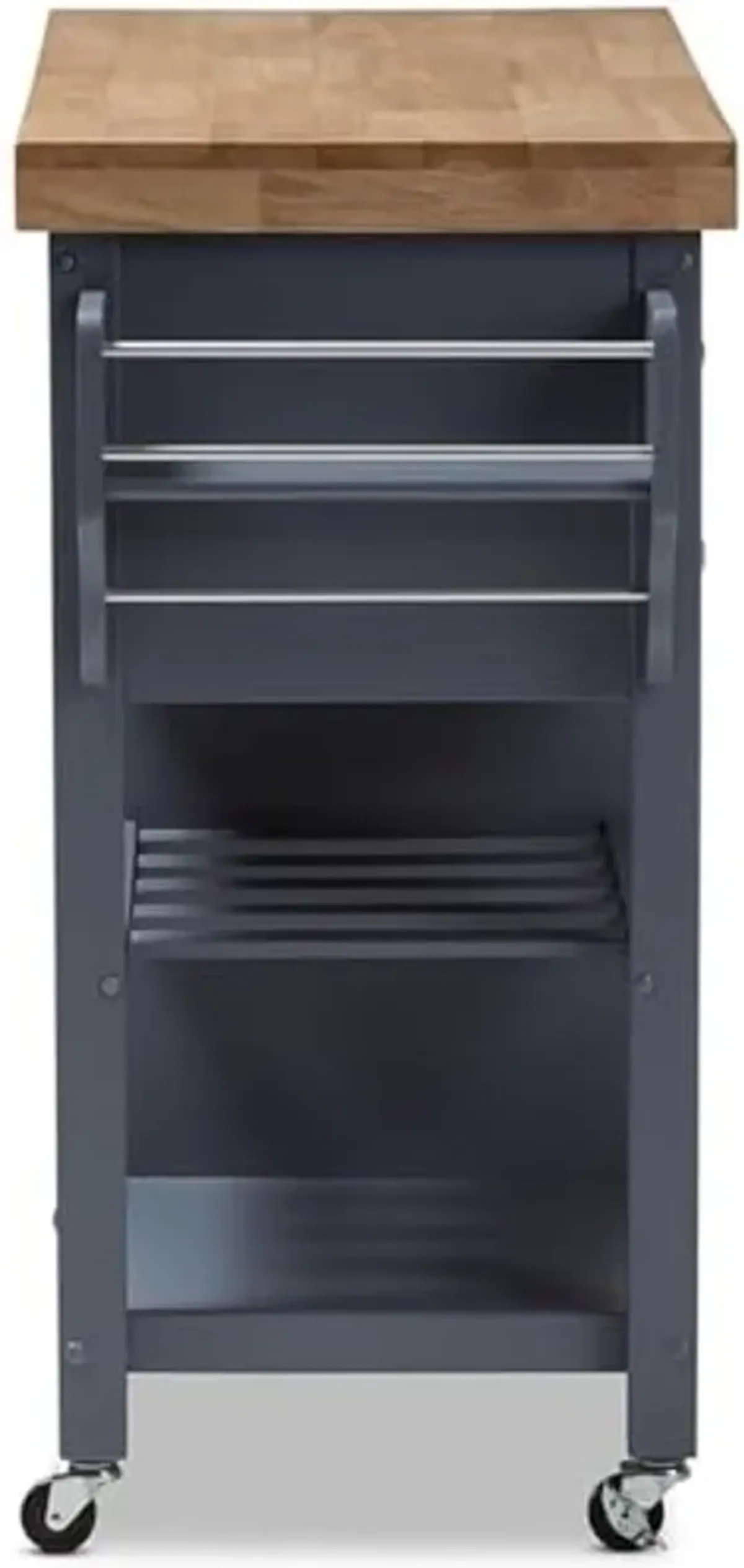 Baxton Studio Sunderland Kitchen Cart in Gray