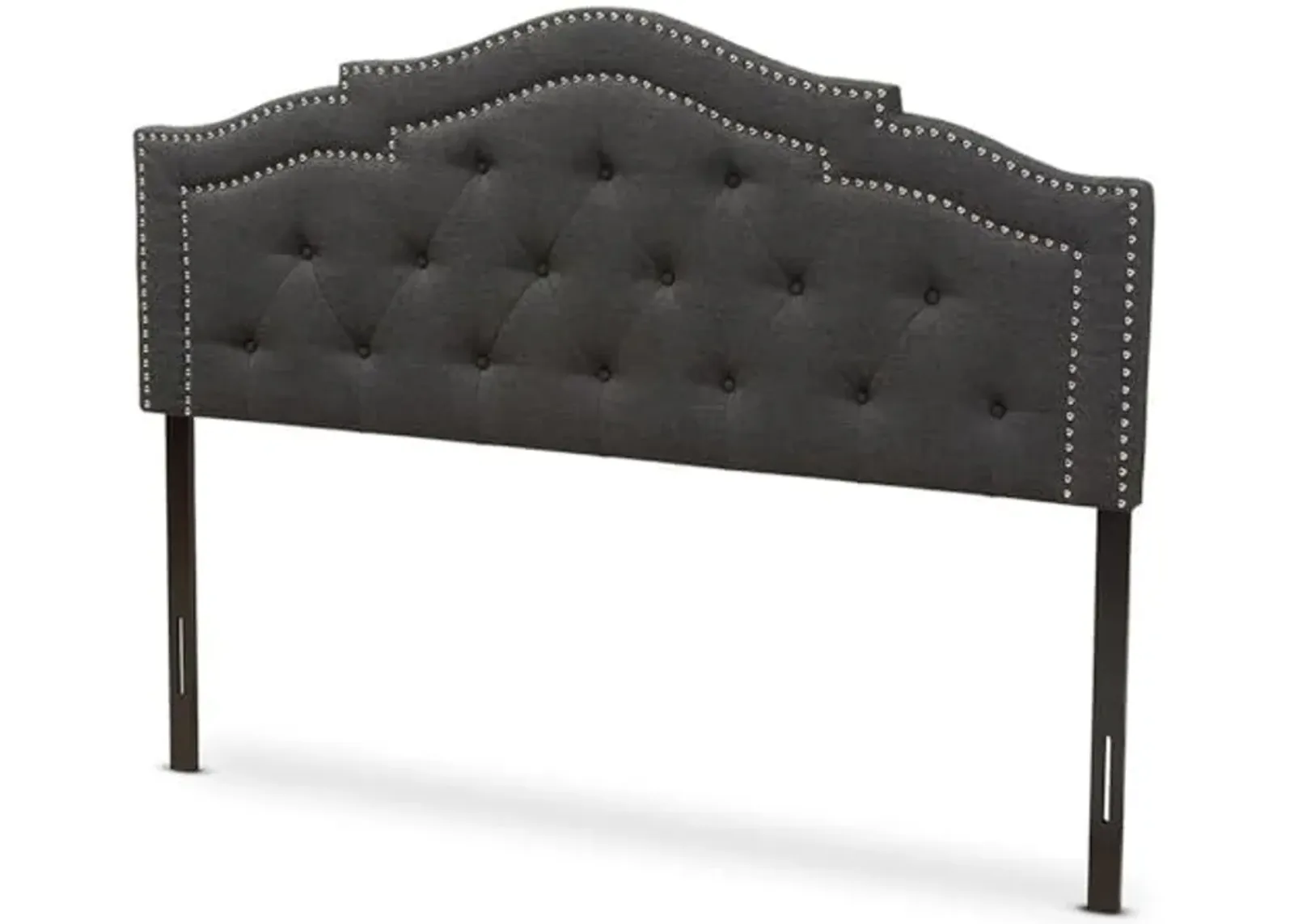 Baxton Studio Edith Tufted Queen Panel Headboard in Dark Gray