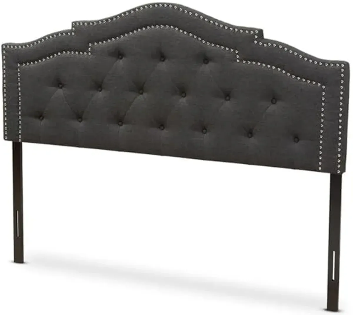 Baxton Studio Edith Tufted Queen Panel Headboard in Dark Gray