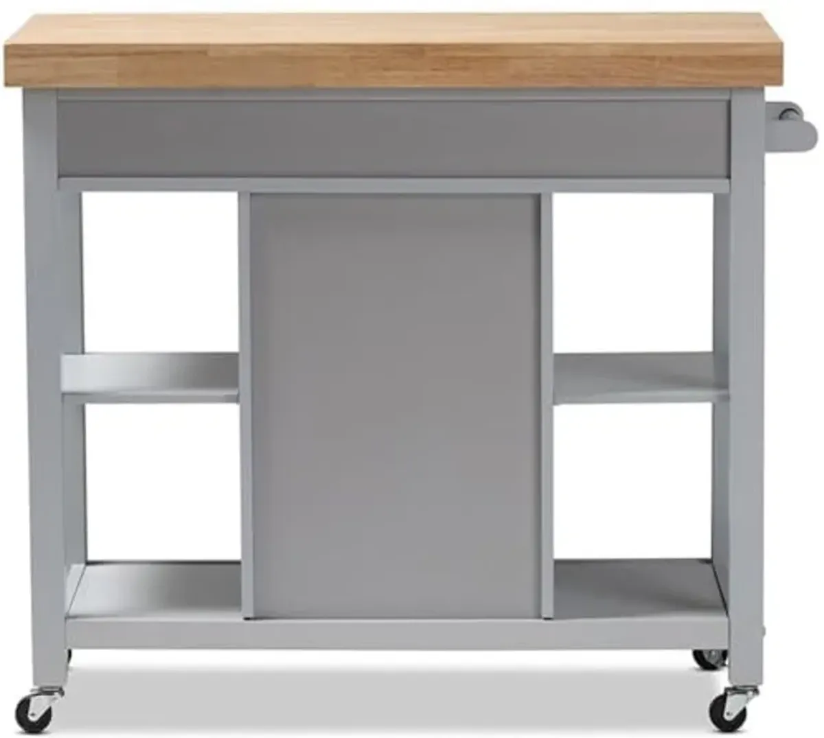 Baxton Studio Hayward Kitchen Cart in Light Gray