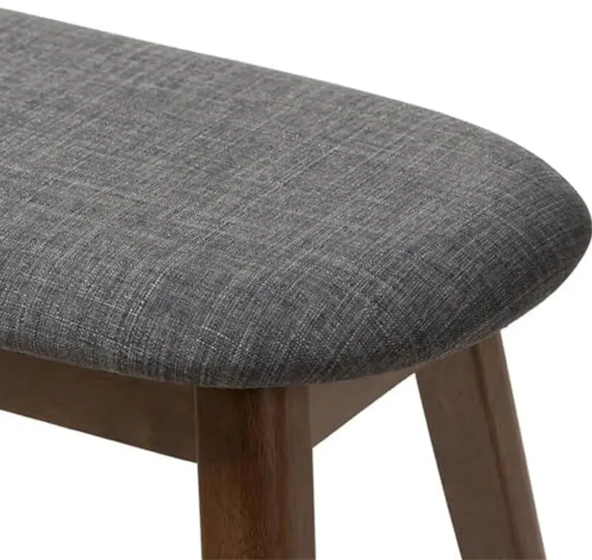 Baxton Studio Easton Upholstered Bench in Dark Gray and Walnut Brown