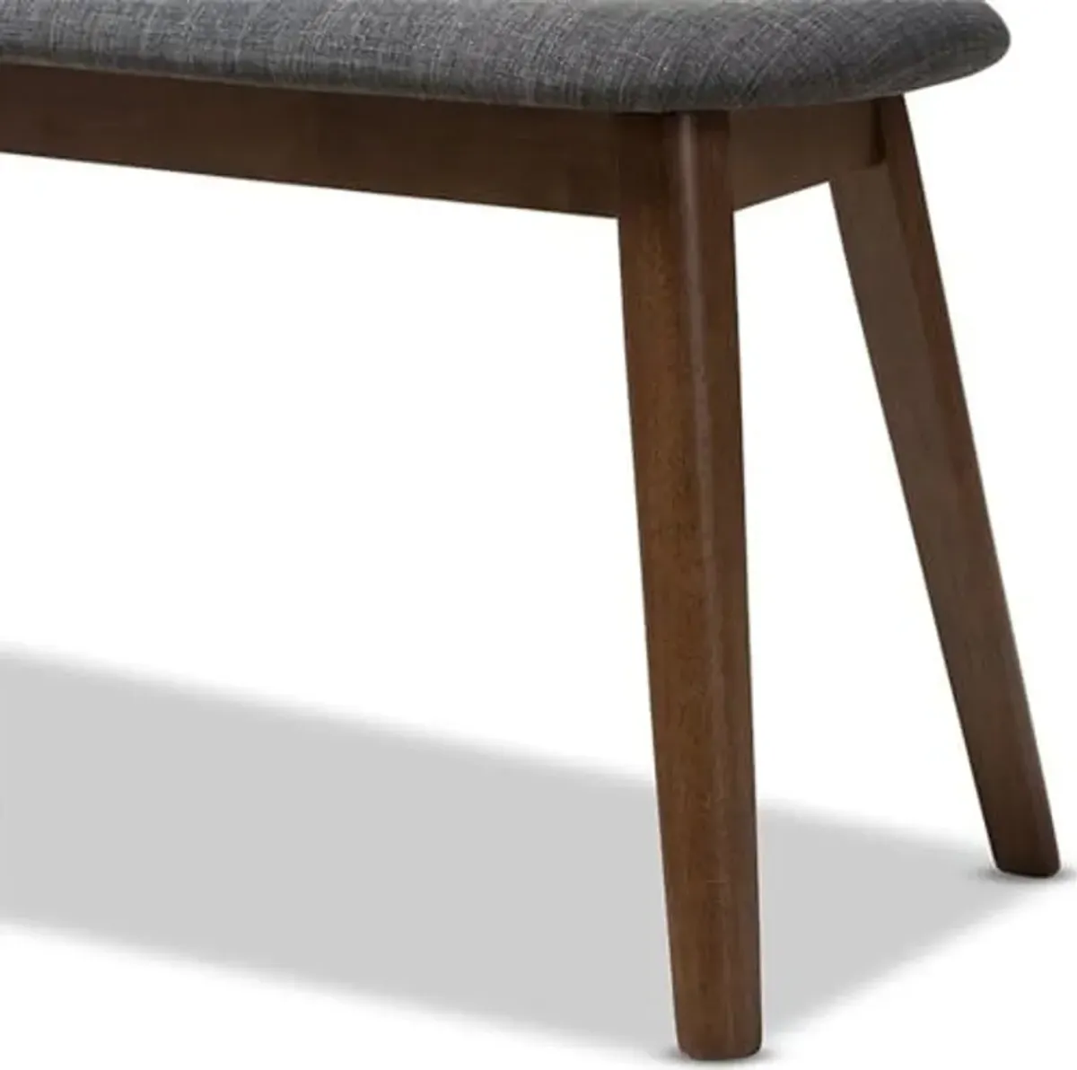 Baxton Studio Easton Upholstered Bench in Dark Gray and Walnut Brown