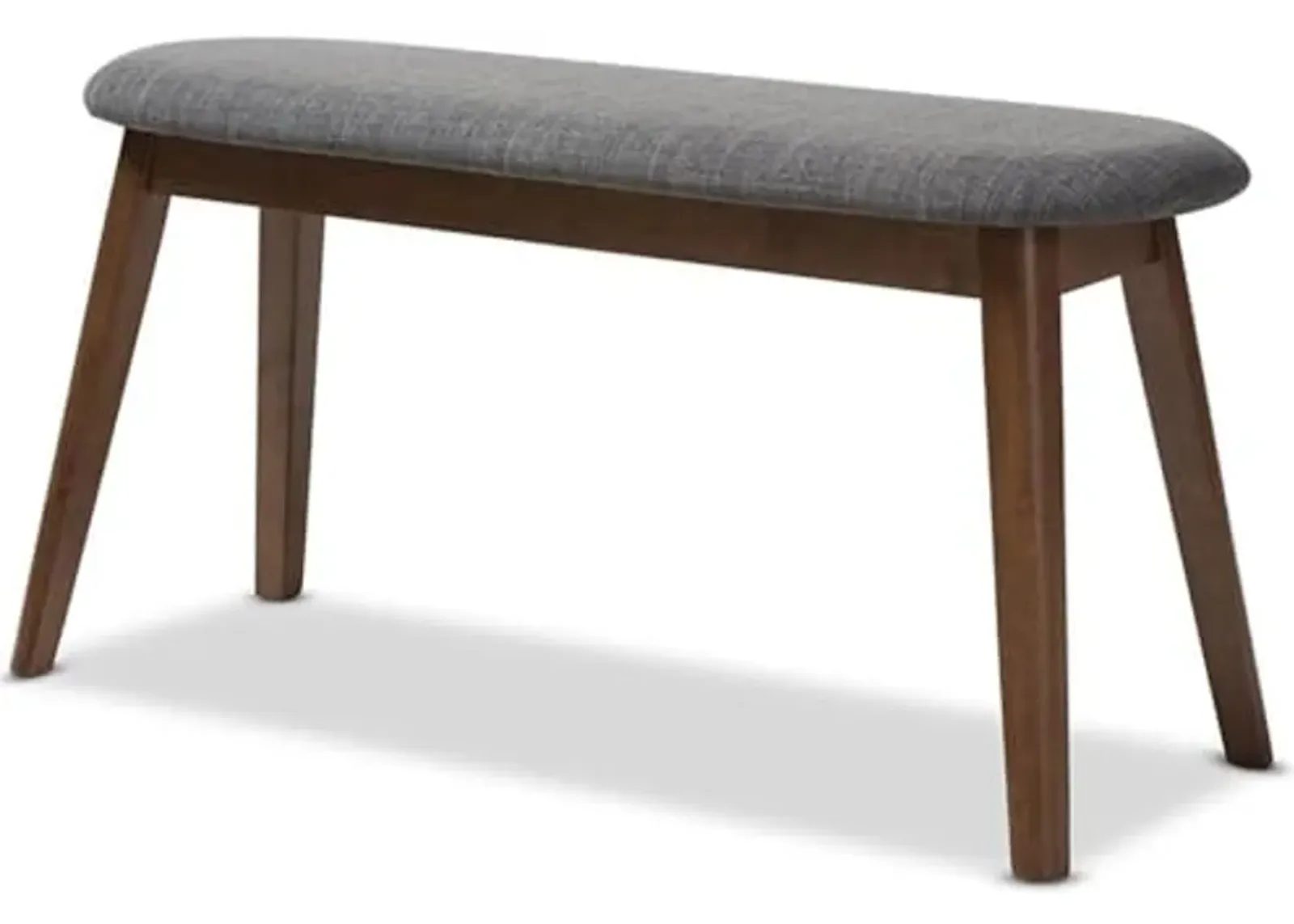 Baxton Studio Easton Upholstered Bench in Dark Gray and Walnut Brown