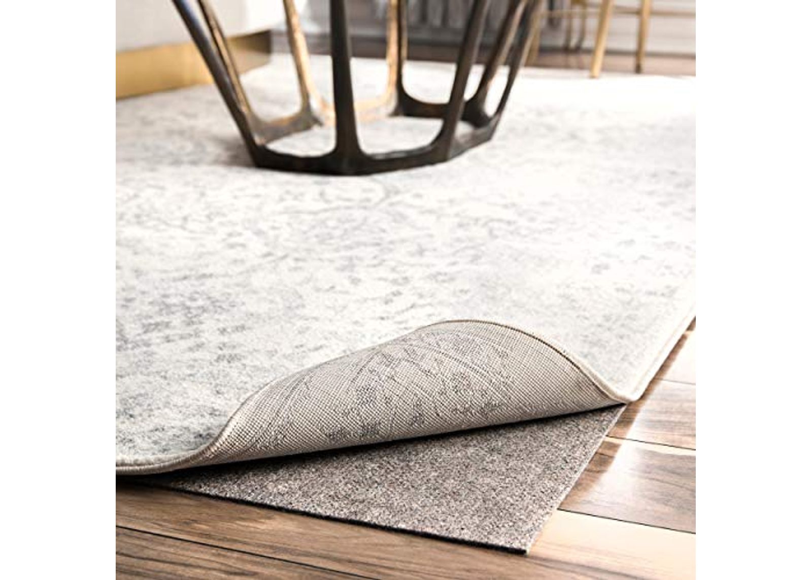 nuLOOM 2' x 4' Premium Eco-Friendly Felt Rug Pad, 1/8 " Thick Low Profile, Non-Slip Backing, Customizable Size, Hardwood, Carpet, Tile, Vinyl, Linoleum, Made in USA, 100% Recycled Materials