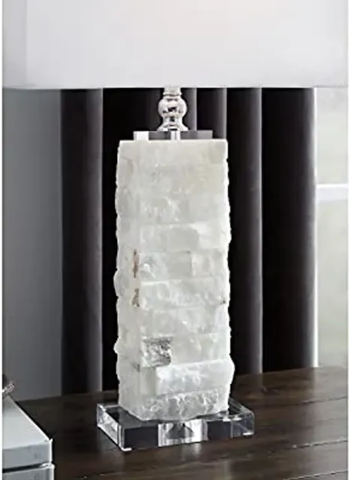 Signature Design by Ashley Malise Contemporary 27" Alabaster & Acrylic Table Lamp, White