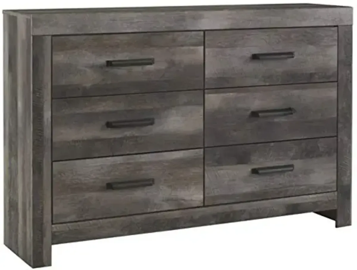 Signature Design by Ashley Wynnlow Rustic 6 Drawer Dresser, Weathered Gray