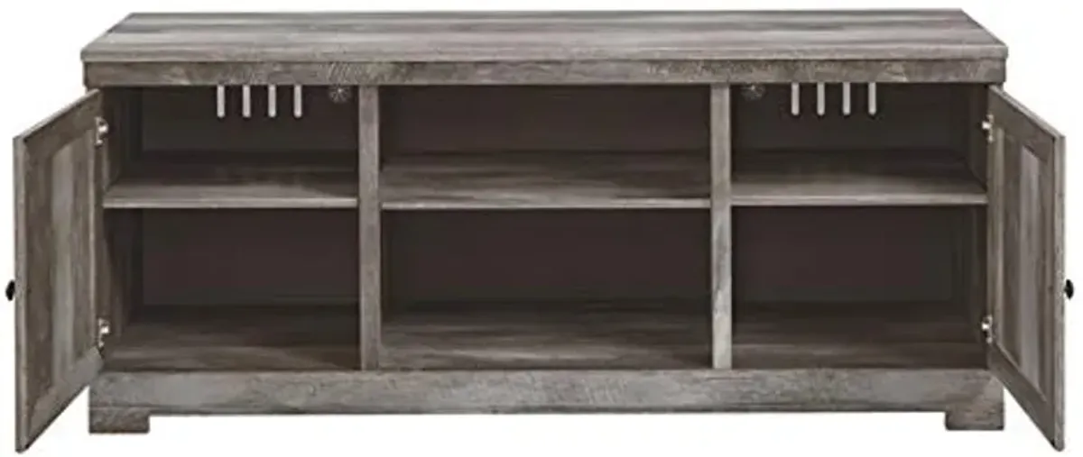 Signature Design by Ashley Wynnlow 63.5" TV Stand with Fireplace Option, Fits TVs up to 70", Gray