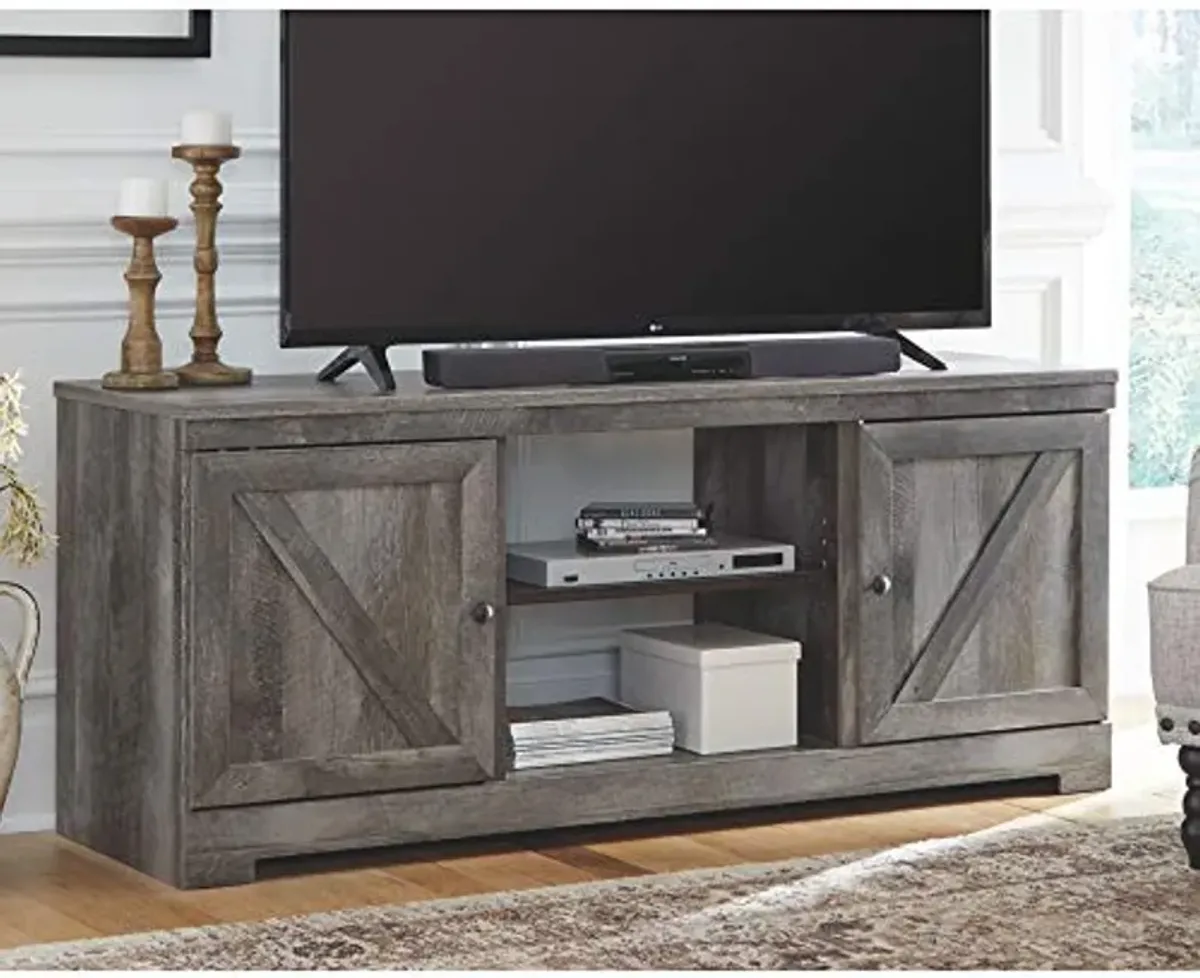 Signature Design by Ashley Wynnlow 63.5" TV Stand with Fireplace Option, Fits TVs up to 70", Gray