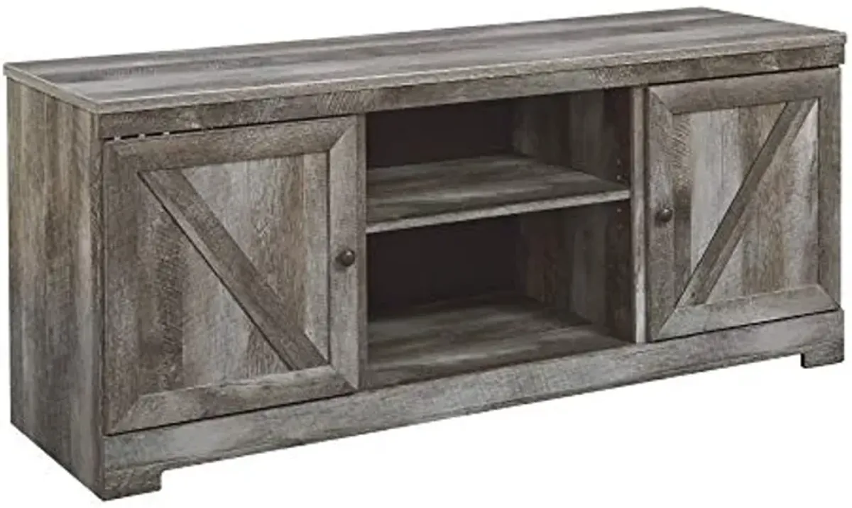 Signature Design by Ashley Wynnlow 63.5" TV Stand with Fireplace Option, Fits TVs up to 70", Gray