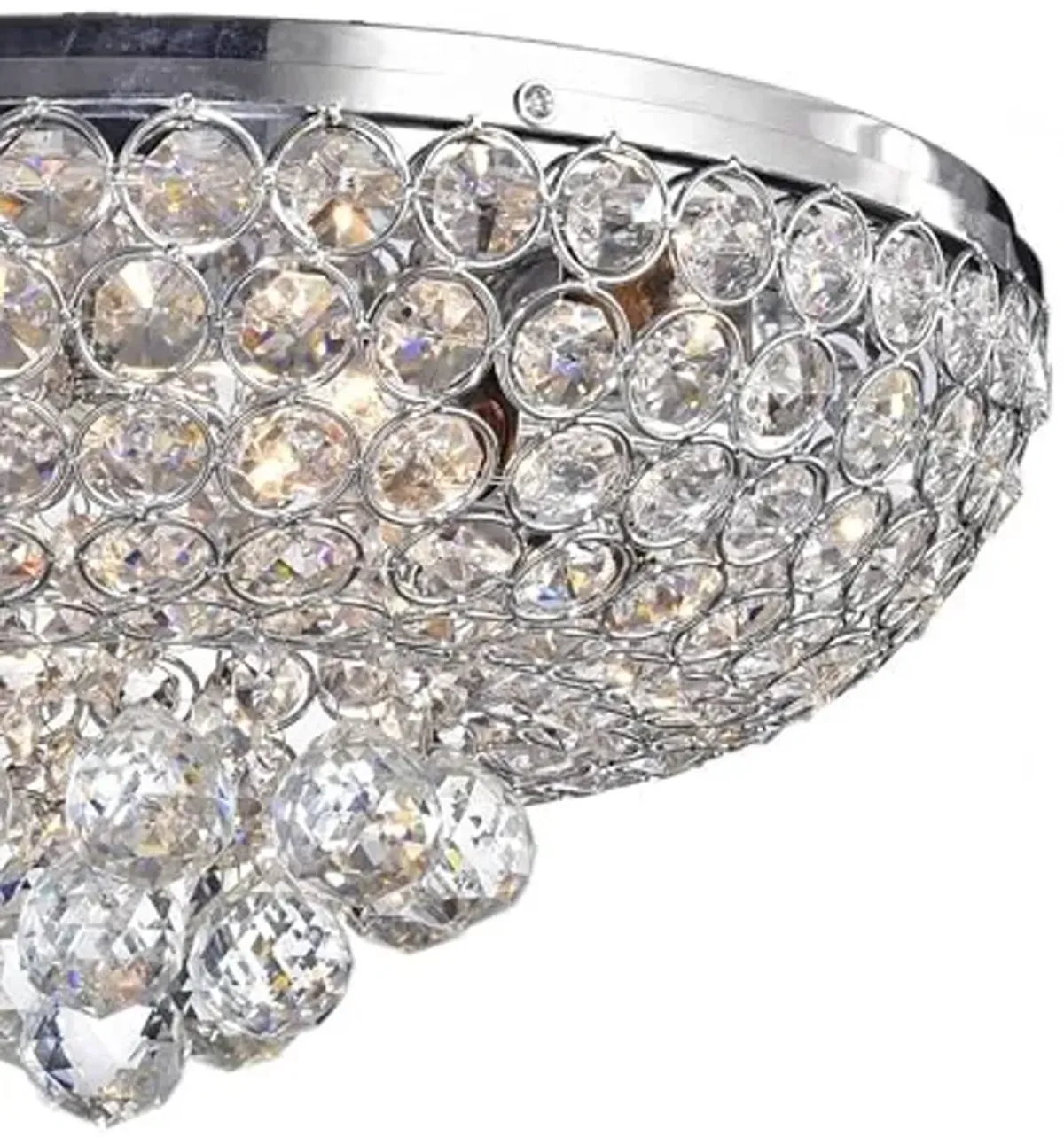 The Lighting Store Francisca 4-light Chrome Finish Flush Mount Crystal Chandelier