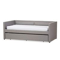 Baxton Studio Contemporary Fabric Daybed with Trundle by Grey