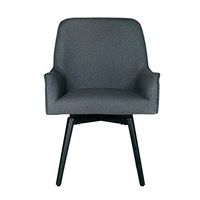 Studio Designs Home Contemporary Spire Luxe Swivel, Rotating, Upholstered, Accent Dining Arms and Metal Legs in Charcoal Gray Home-Office-Desk-Chairs, 25.5" W x 24" D x 35.5" H