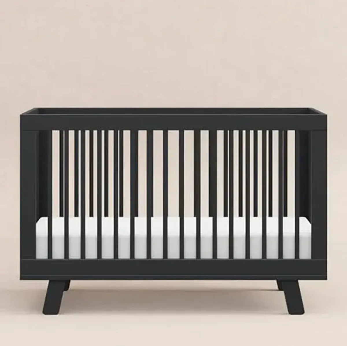 Babyletto Hudson 3-in-1 Convertible Baby Crib - GREENGUARD Gold Certified Convertible Crib to Toddler Bed & Daybed - Wooden Baby Bed with 4 Adjustable Mattress Heights - Easy to Assemble - Black