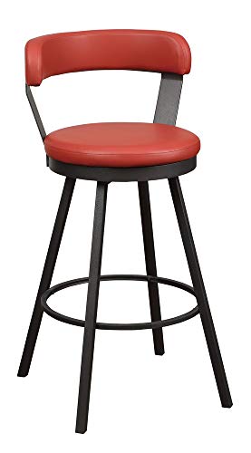 Homelegance Appert Swivel Pub Height Chair (Set of 2), 30 in SH, Red