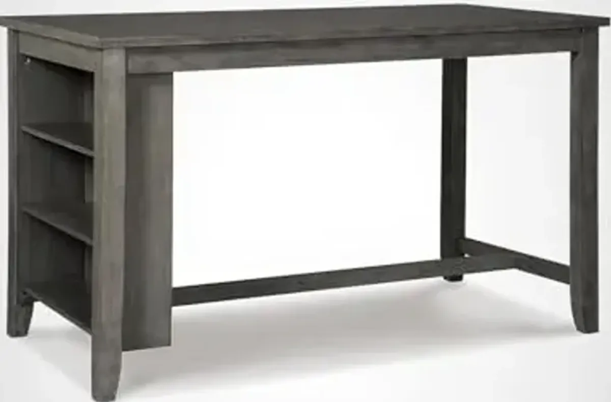 Signature Design by Ashley Caitbrook Rustic Counter Height Dining Table with Storage, Dark Gray
