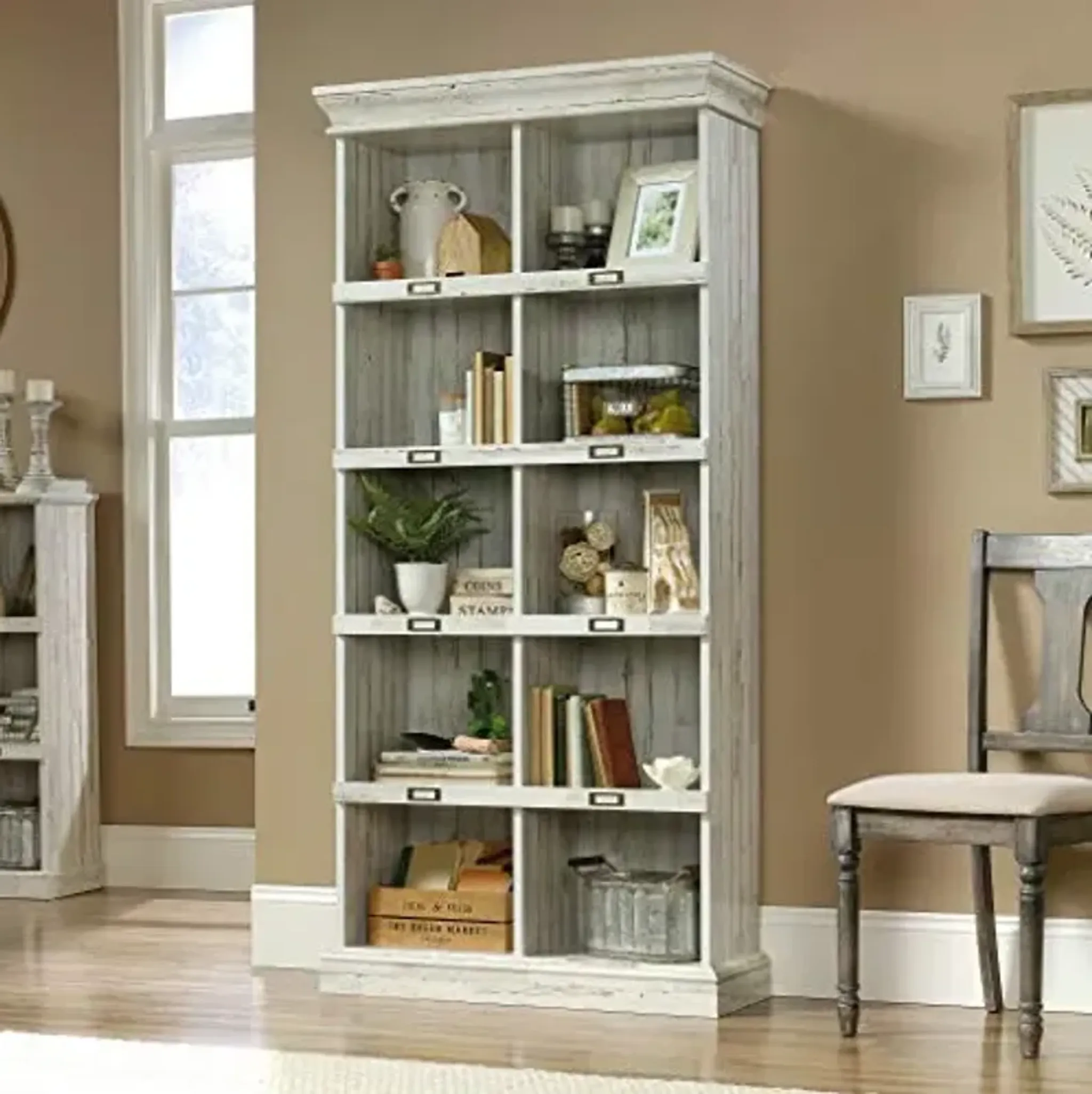 Sauder Barrister Lane Cubes + Cubbies Tall Bookcase, Versatile Storage ...