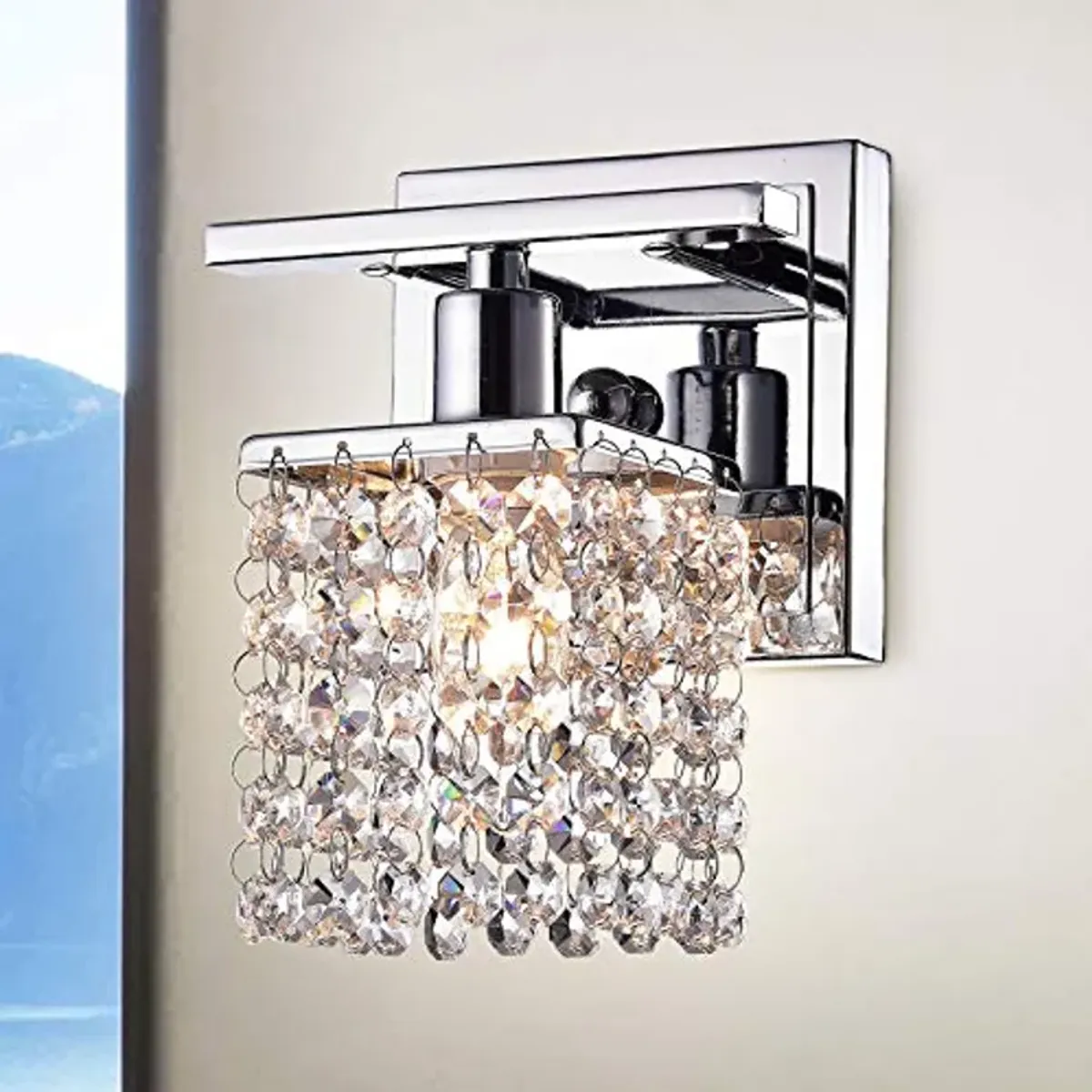 Jojospring Ivana Chrome and Crystal Mini Wall Sconce