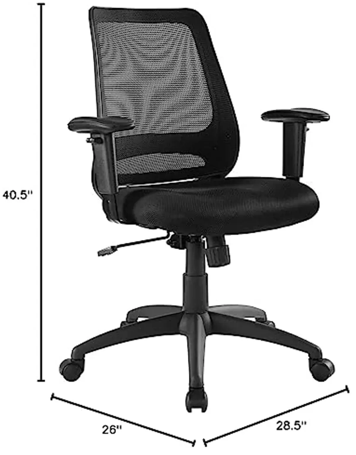 Modway Forge Mesh Adjustable Swivel Computer Desk Office Chair In Black