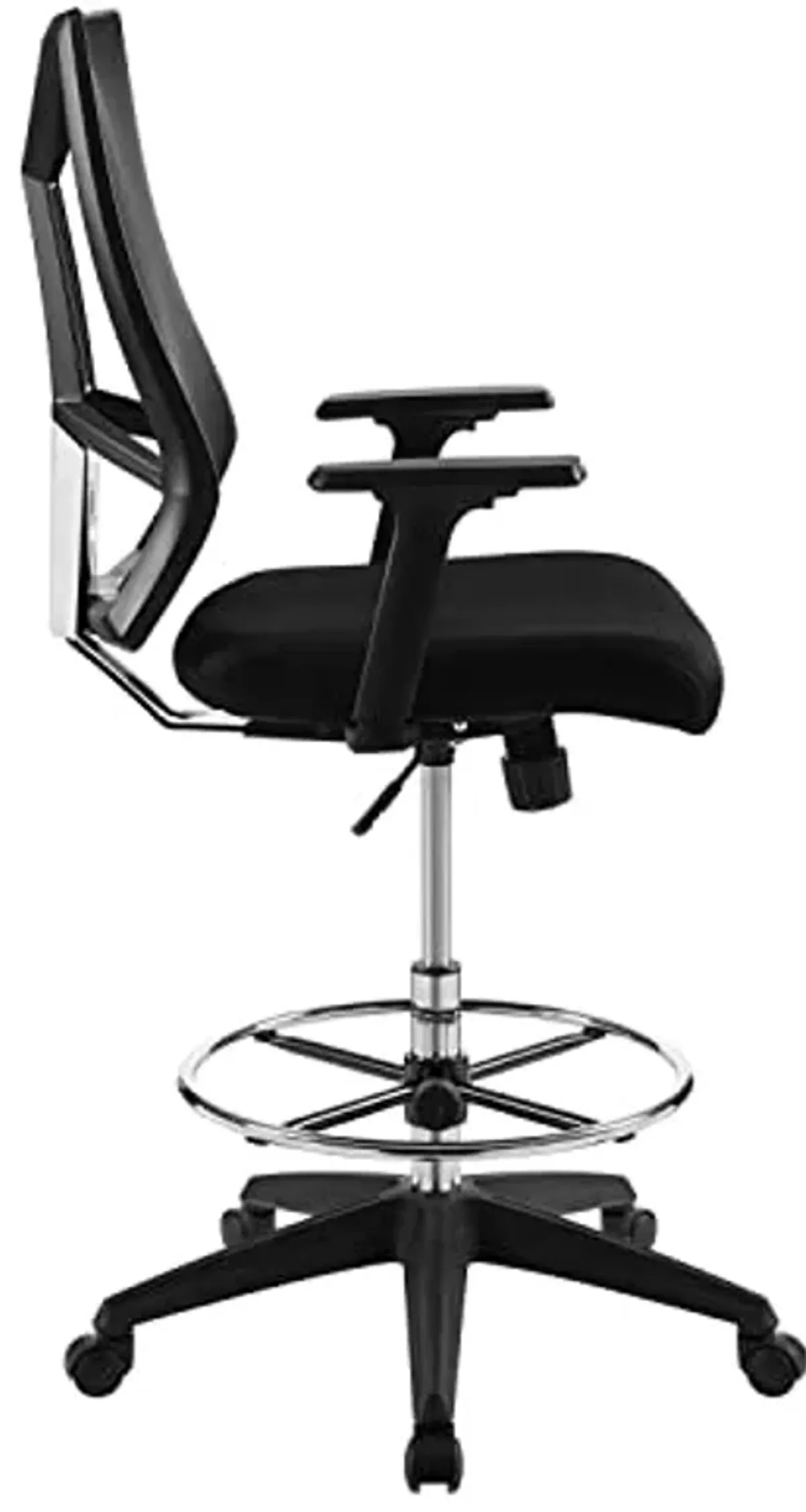 Modway Extol Mesh Drafting Chair In Black - Tall Office Chair For Adjustable Standing Desks