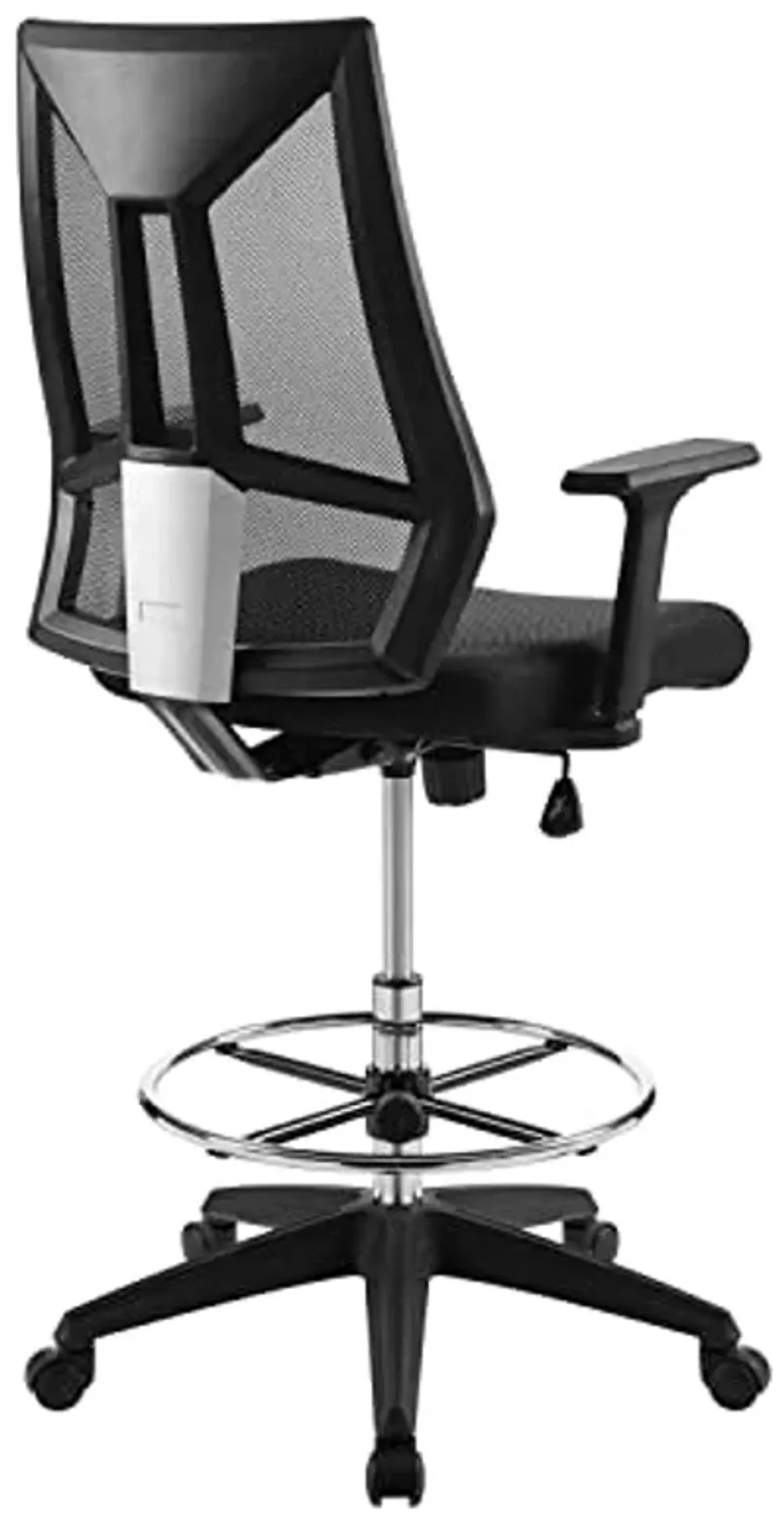 Modway Extol Mesh Drafting Chair In Black - Tall Office Chair For Adjustable Standing Desks