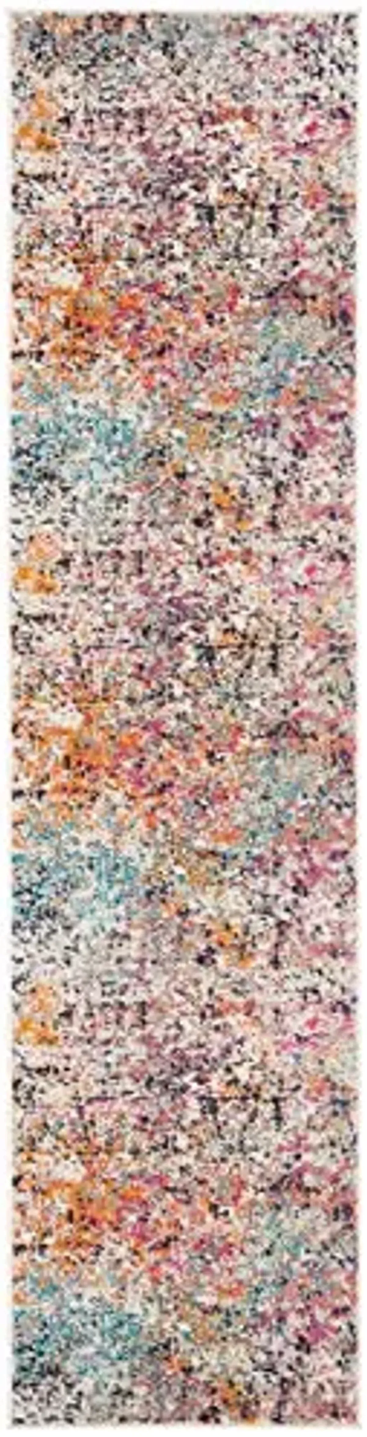 SAFAVIEH Madison Collection Runner Rug - 2' x 8', Grey & Pink, Modern Abstract Design, Non-Shedding & Easy Care, Ideal for High Traffic Areas in Living Room, Bedroom (MAD460A)