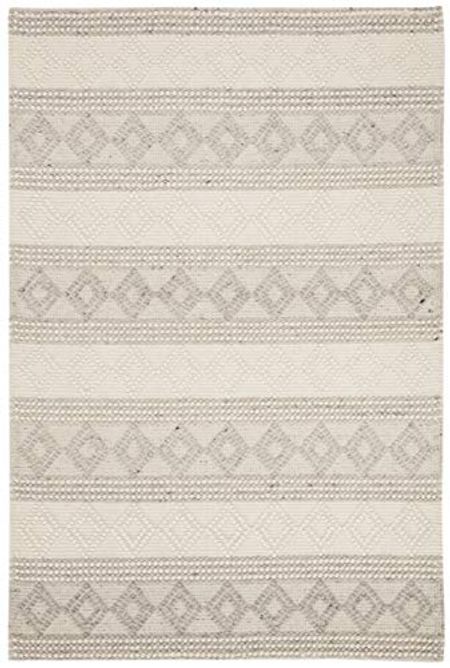 SAFAVIEH Natura Collection 2' x 3' Grey/Ivory NAT750F Handmade Moroccan Boho Tribal Wool & Cotton Accent Rug