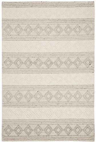 SAFAVIEH Natura Collection 2' x 3' Grey/Ivory NAT750F Handmade Moroccan Boho Tribal Wool & Cotton Accent Rug