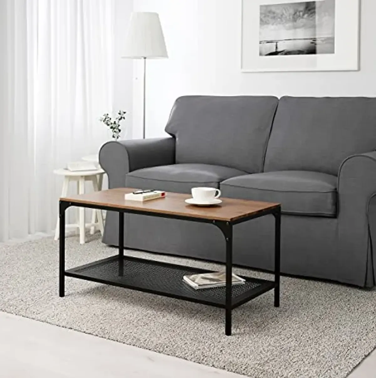 IKEA Fjallbo Coffee Table Black 703.354.86 Size 35 3/8x18 1/8"