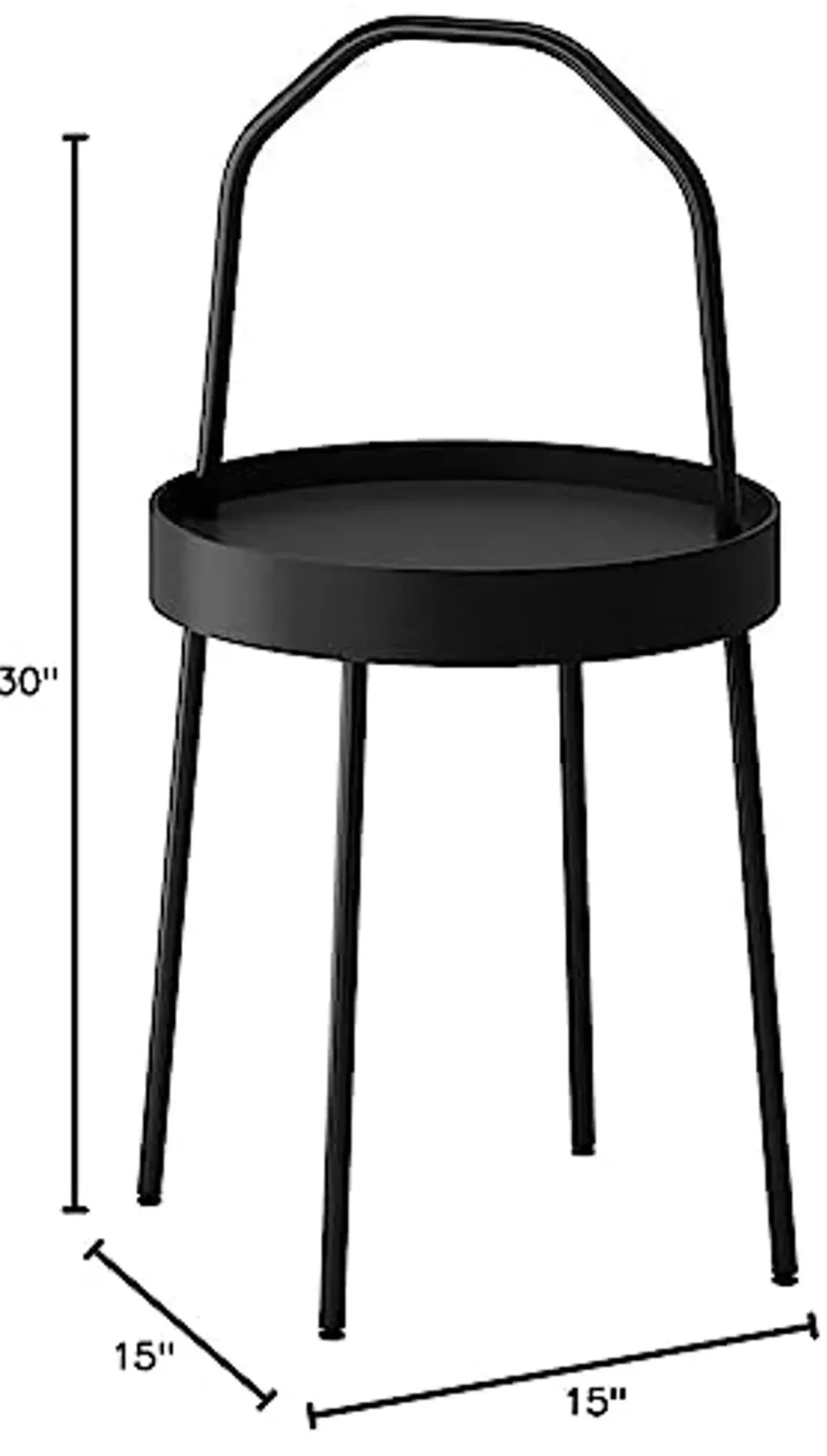 IKEA Burvik Side Table Black 703.403.84 Size 15"