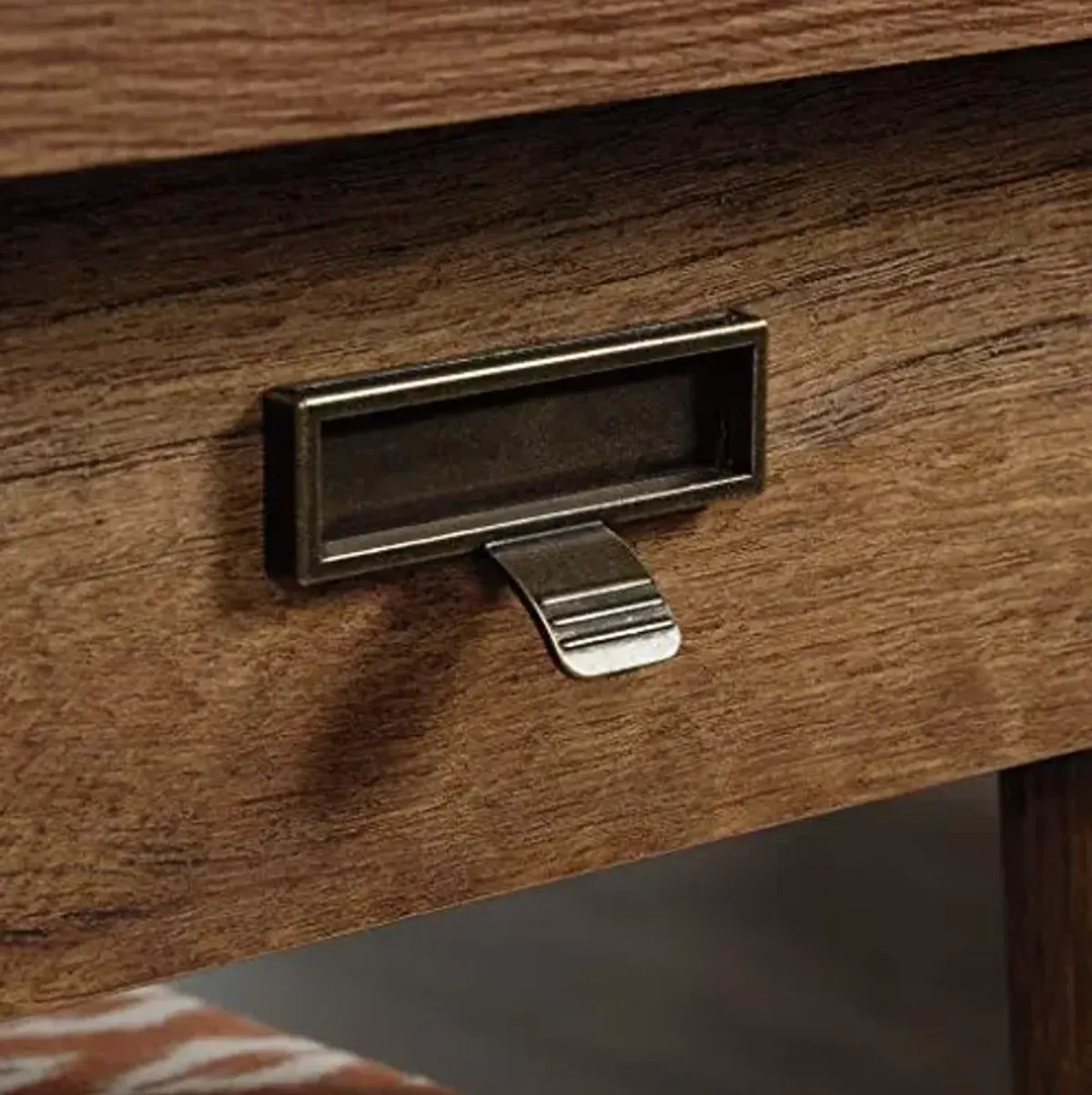 Sauder Trestle Executive Desk with Filing, Home Office Desk with Storage, Vintage Oak Finish