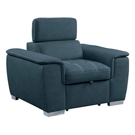 Homelegance Ferriday 45" Convertible Lounger Chair, Blue