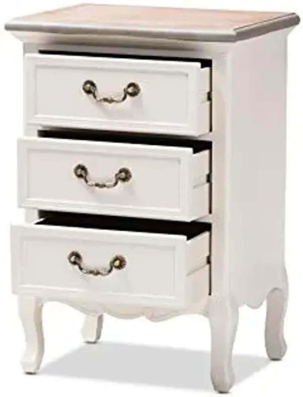 Baxton Studio Nightstands, White/Oak