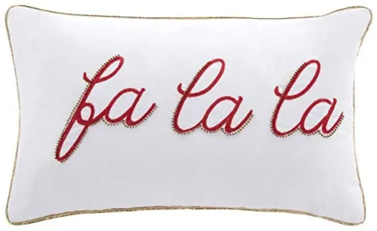 SAFAVIEH Home Collection FA La Ivory and Red (12" x 20") Pillow