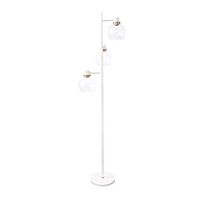 Urbanest Morgan 3-Light Floor Lamp, White with Burnished Brass, 65 1/2-inch Tall