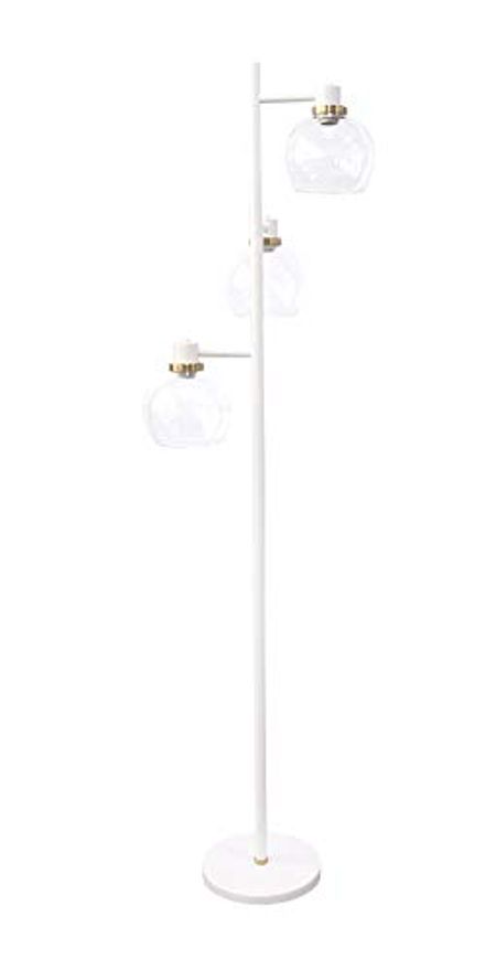 Urbanest Morgan 3-Light Floor Lamp, White with Burnished Brass, 65 1/2-inch Tall