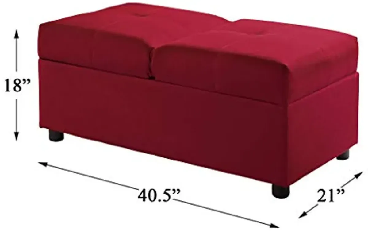 Homelegance Escher Convertible Storage Ottoman (Chair), Red