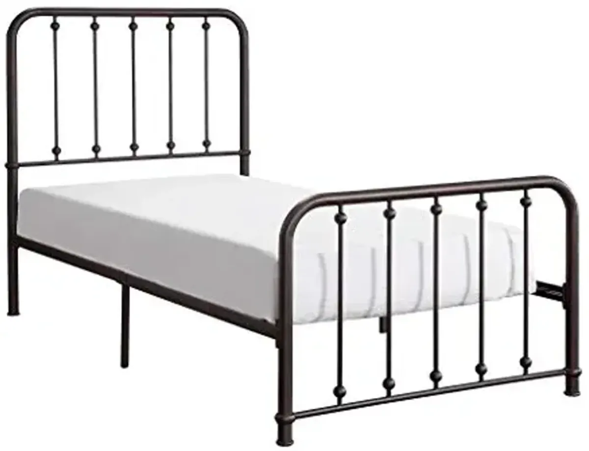 Homelegance Larkspur Metal Platform bed, Twin, Antique Bronze
