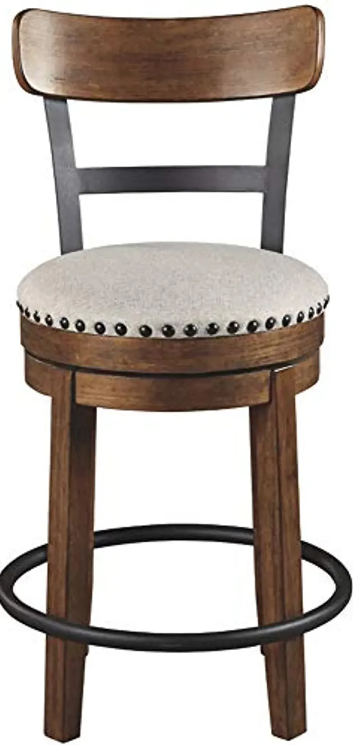 Signature Design by Ashley Valebeck Rustic Farmhouse 24.5” Counter Height Swivel Bar Stool, Brown