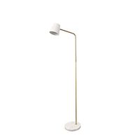 Urbanest Helena Floor Lamp, 53 1/2-inch Tall, White with Burnished Brass and Marble Base