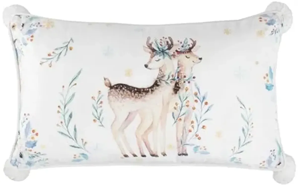 SAFAVIEH Home Collection Nutmeg White and Brown (12" x 20") Pillow