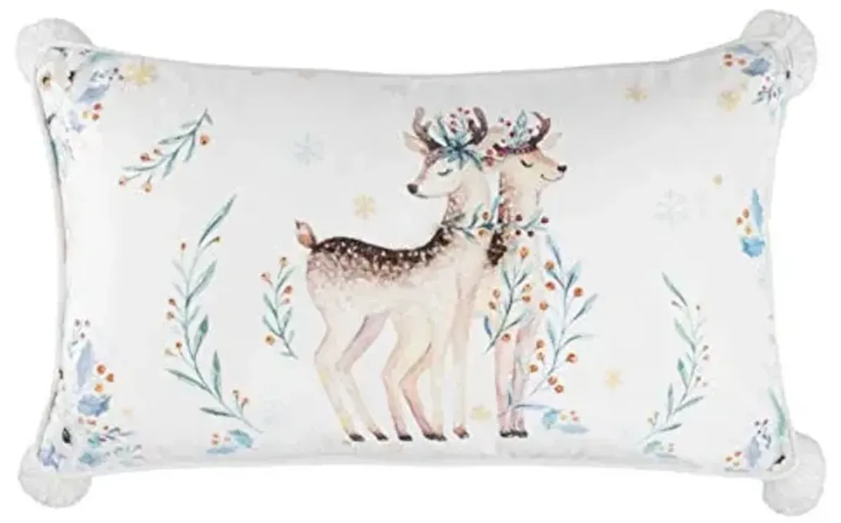 SAFAVIEH Home Collection Nutmeg White and Brown (12" x 20") Pillow